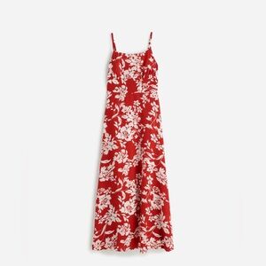Madewell Square Neck Red Floral Tank Dress